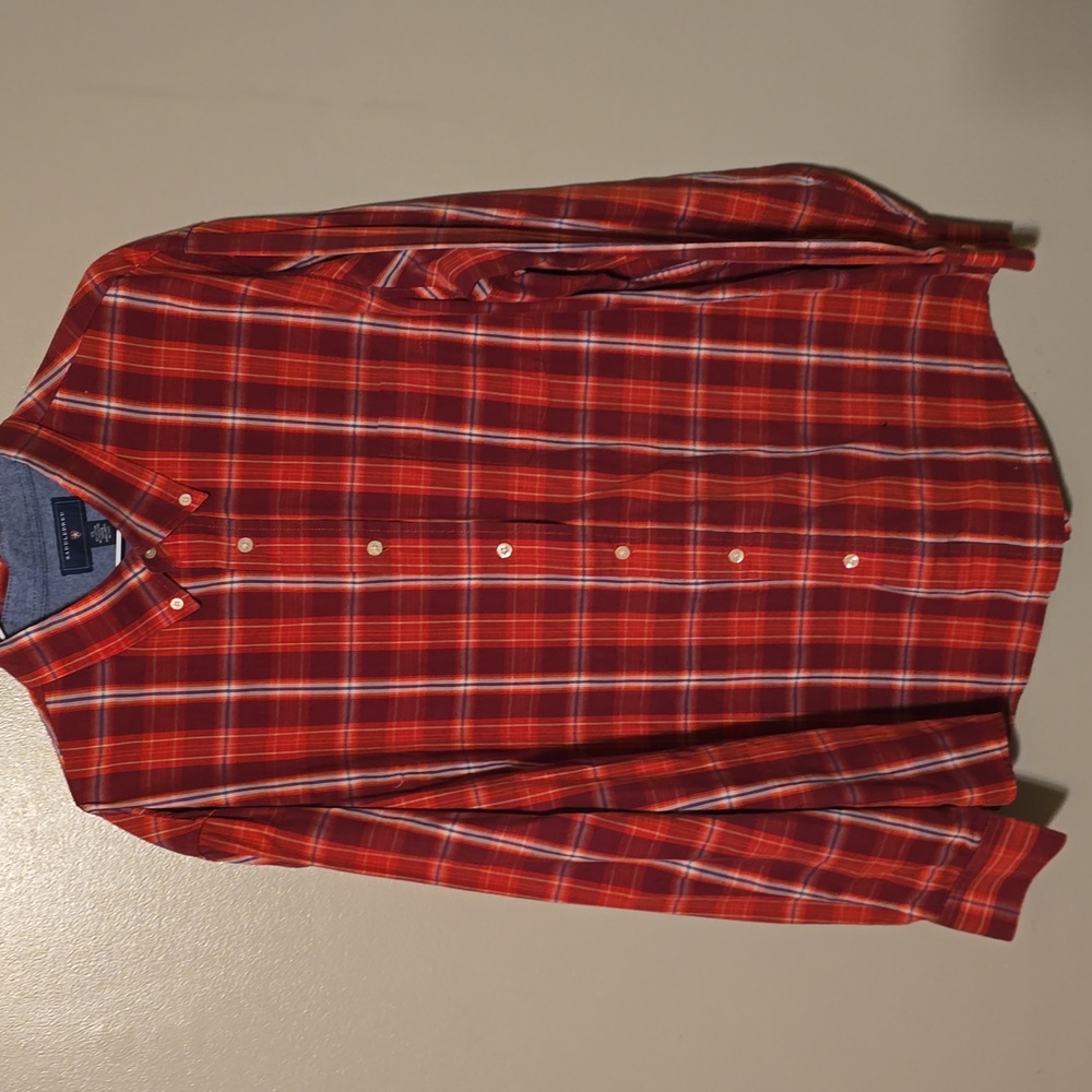 Saddlebred Casual Button Down Long Sleeve‎ Mens Shirt Red Plaid Size XXL